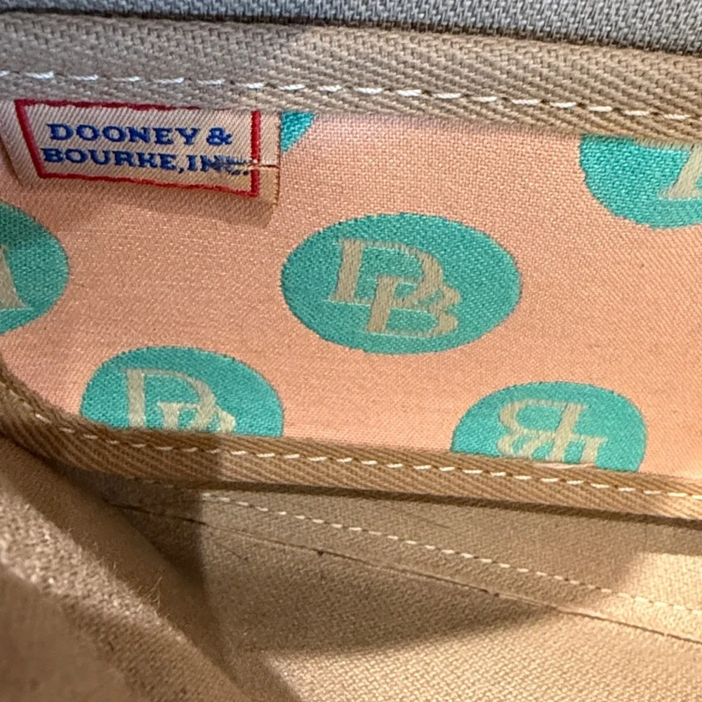Vintage Dooney & Bourke Peach & Green Logo Polka Dot Pattern Shoulder Bag - Picture 9 of 9